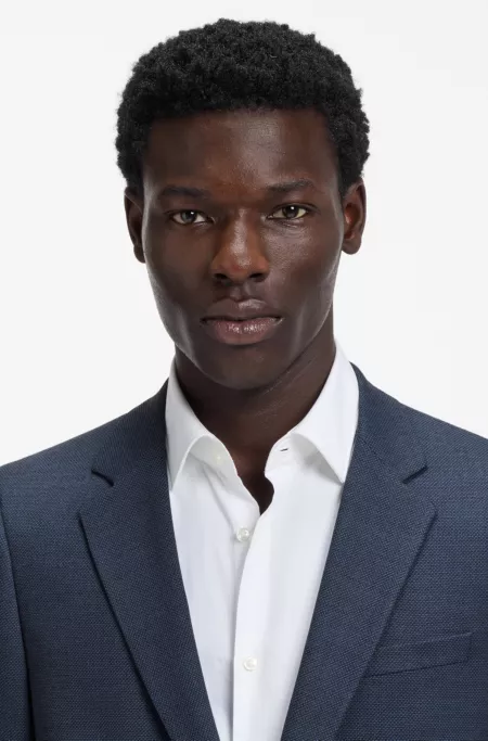 Costume Slim Fit deux pièces en tissu stretch yeux d'oiseau