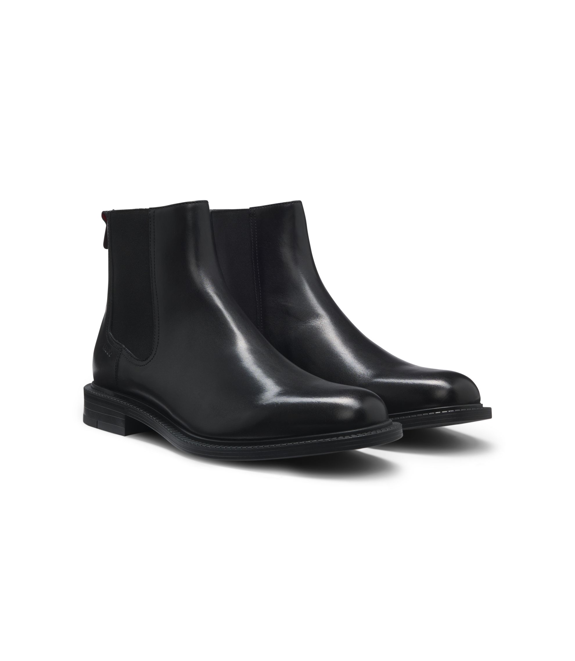 Hugo Boss Mens Black Leather 50211003 Square Toe Slip On Chelsea Boots Size 9.5 BOSS Men main image 3