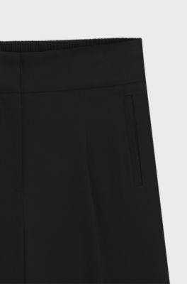 Straight-fit trousers with pleat front, Black