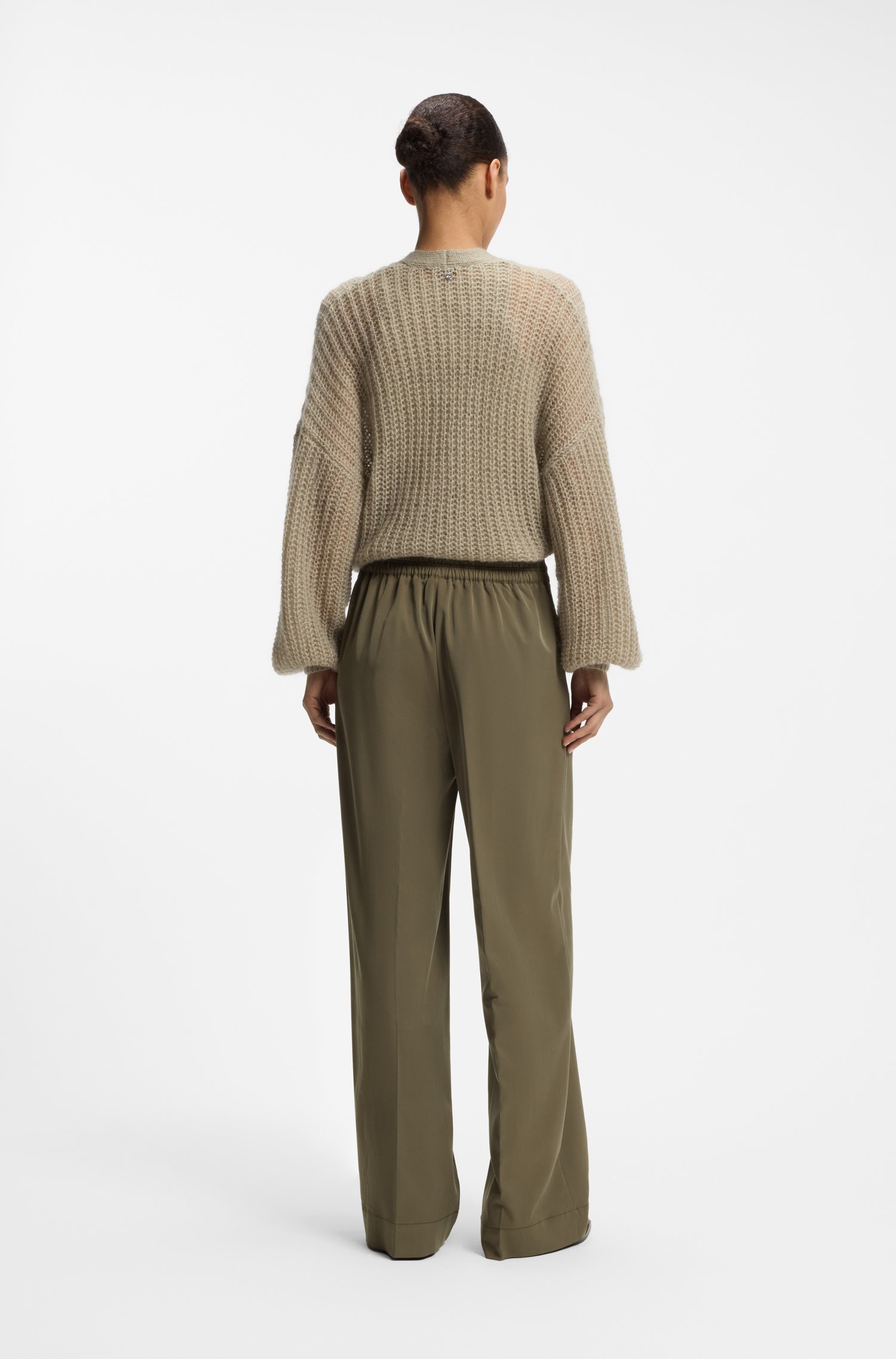 Boss Straight-fit trousers with pleat front byxor dam – bild 2