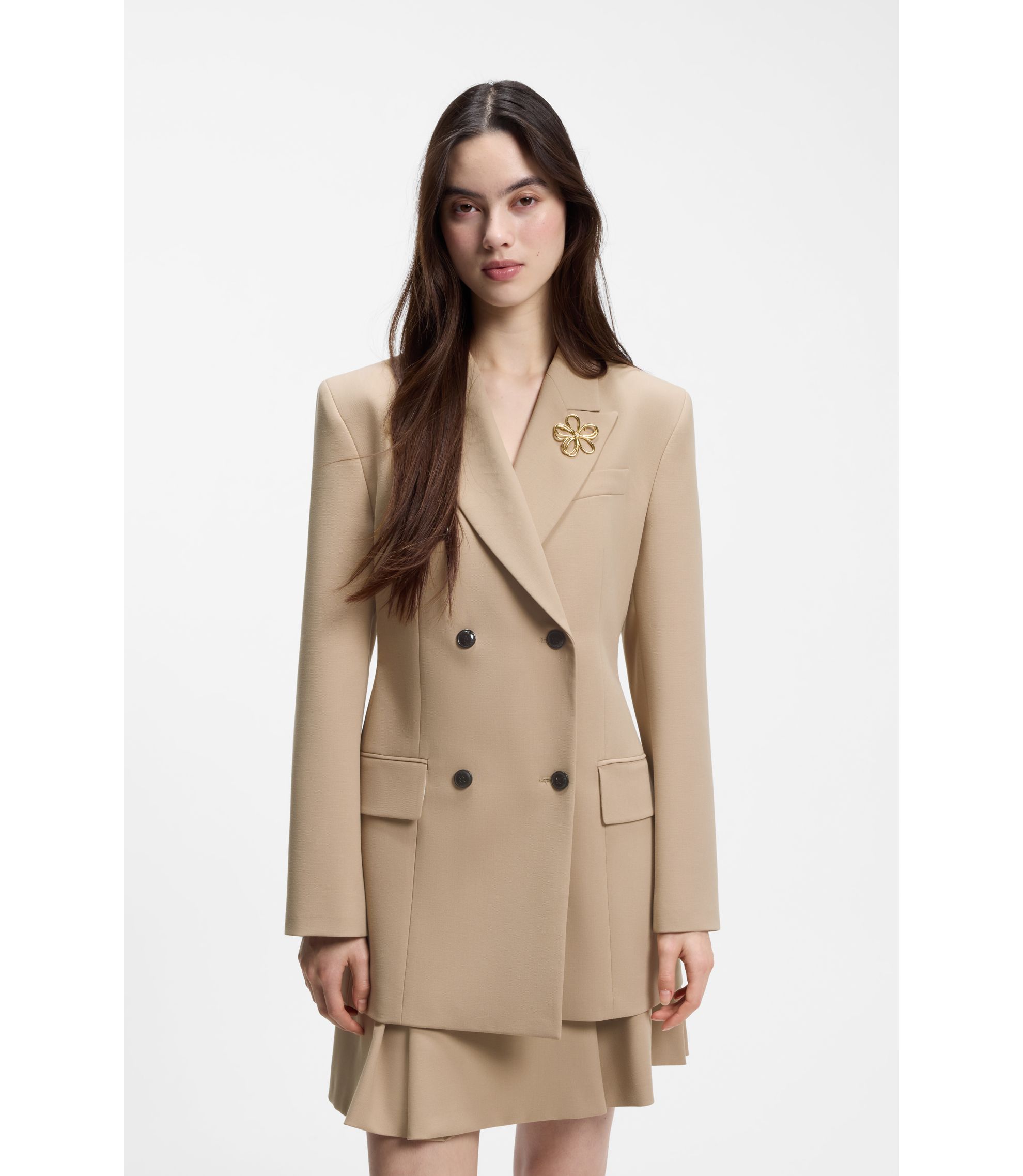 Zweireihiger Regular-Fit Blazer mit Sanduhr-Silhouette