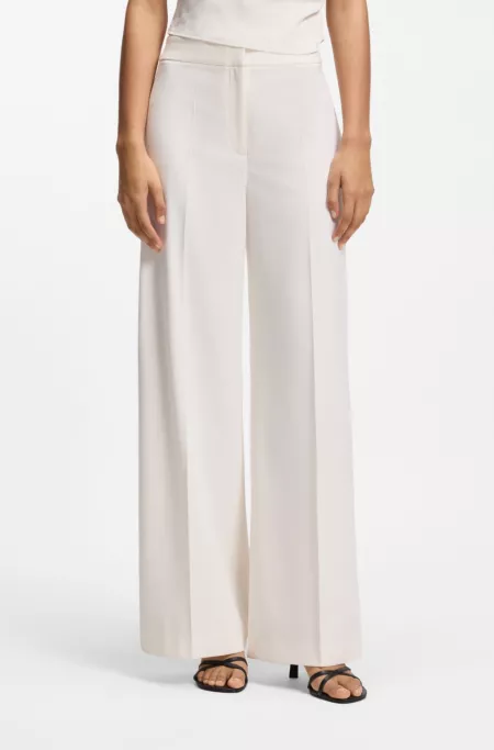Wide-leg trousers in stretch fabric