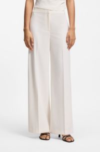 Broek met wijde pijpen van stretchmateriaal, Wit