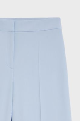 Wide-leg trousers in stretch fabric, Light Blue