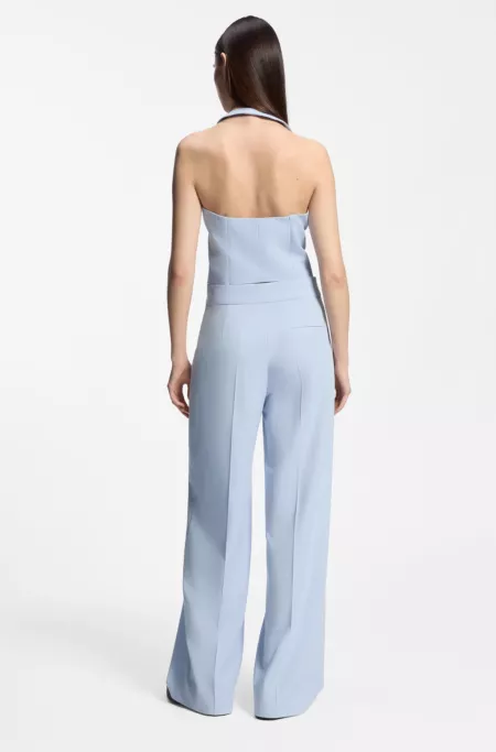 Wide-leg trousers in stretch fabric