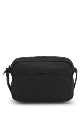 Crossbody bag with tonal logo, Black