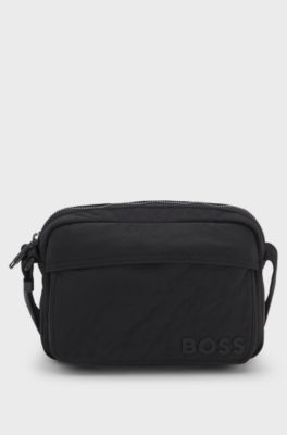 Crossbody bag with tonal logo, Black