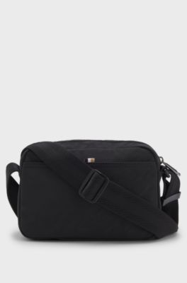 Crossbody bag with tonal logo, Black