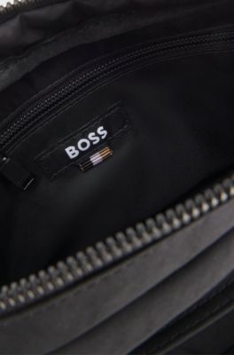 Crossbody bag with tonal logo, Black