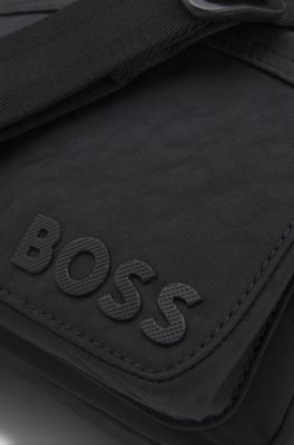 Crossbody bag with tonal logo, Black