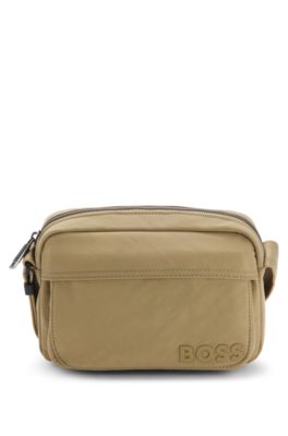 Crossbody bag with tonal logo, Khaki