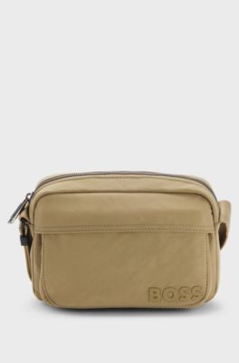 Crossbody bag with tonal logo, Khaki