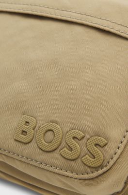 Crossbody bag with tonal logo, Khaki