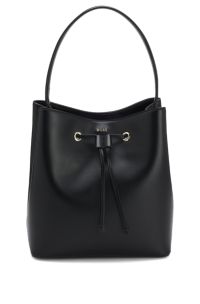 Bucket bag in faux leather, Black