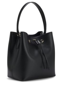 Bucket bag in faux leather, Black