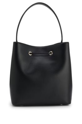 Bucket bag in faux leather, Black