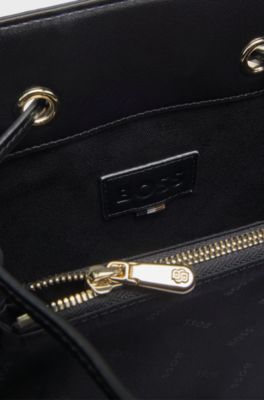 Borsa a secchiello in similpelle, Nero
