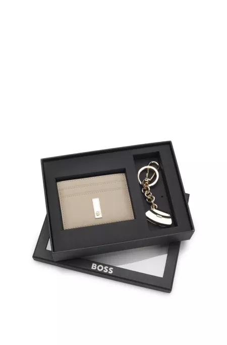 Coffret cadeau Ariell avec porte-clés et porte-cartes en cuir