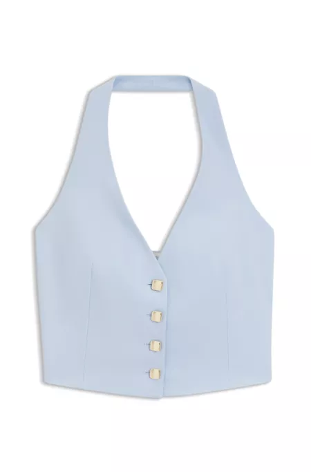 Slim-fit waistcoat with halterneck