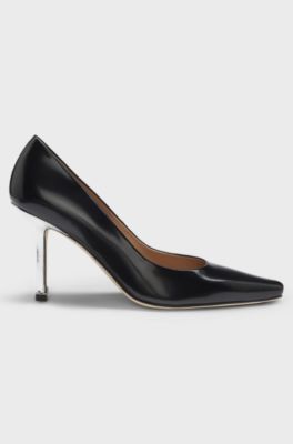 실버톤 힐 가죽 펌프스, 블랙