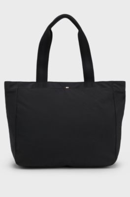 Tote bag with twin front pockets, Black