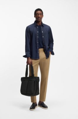 Tote bag with twin front pockets, Black