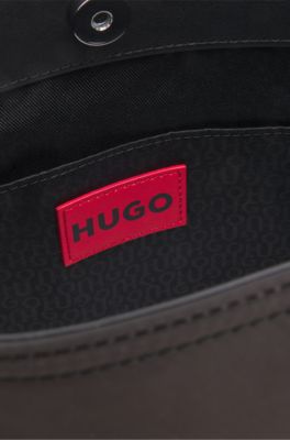 Shoulder bag with stacked logo, Black