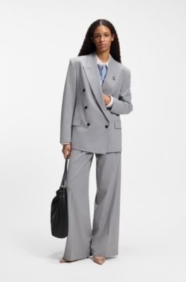 Shoulder bag with stacked logo, Black