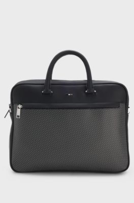 Attach&eacute;taske med monogramprint, Sort