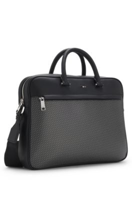 Document case in monogram print, Black