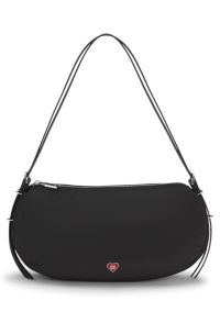 Shoulder bag with stacked logo, Black