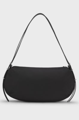 Shoulder bag with stacked logo, Black