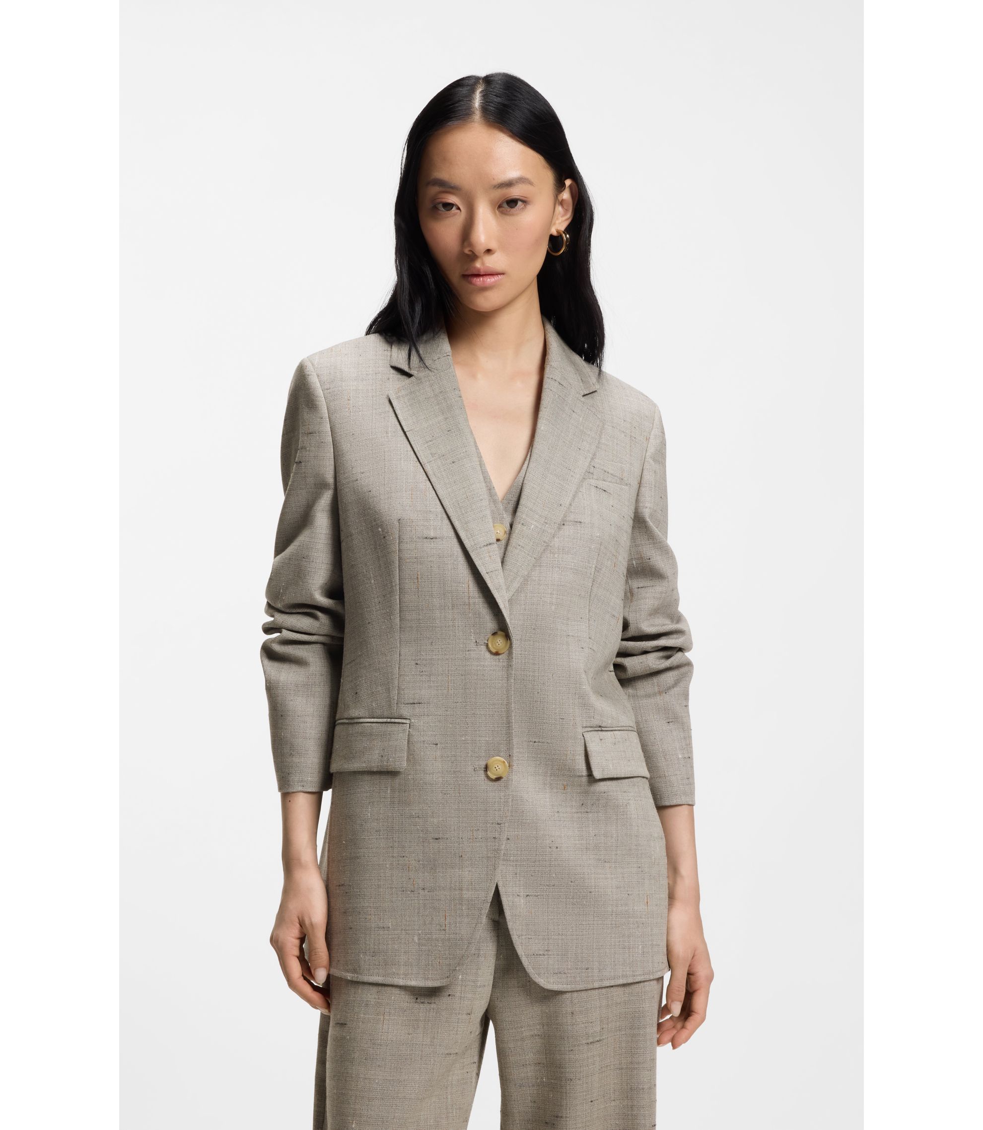 Regular-Fit Sakko aus Woll-Mix