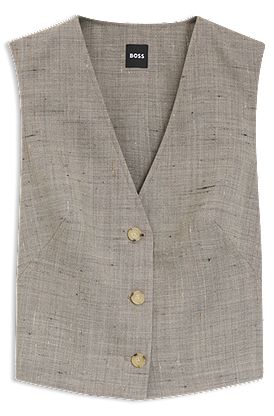 Cropped waistcoat in a wool blend