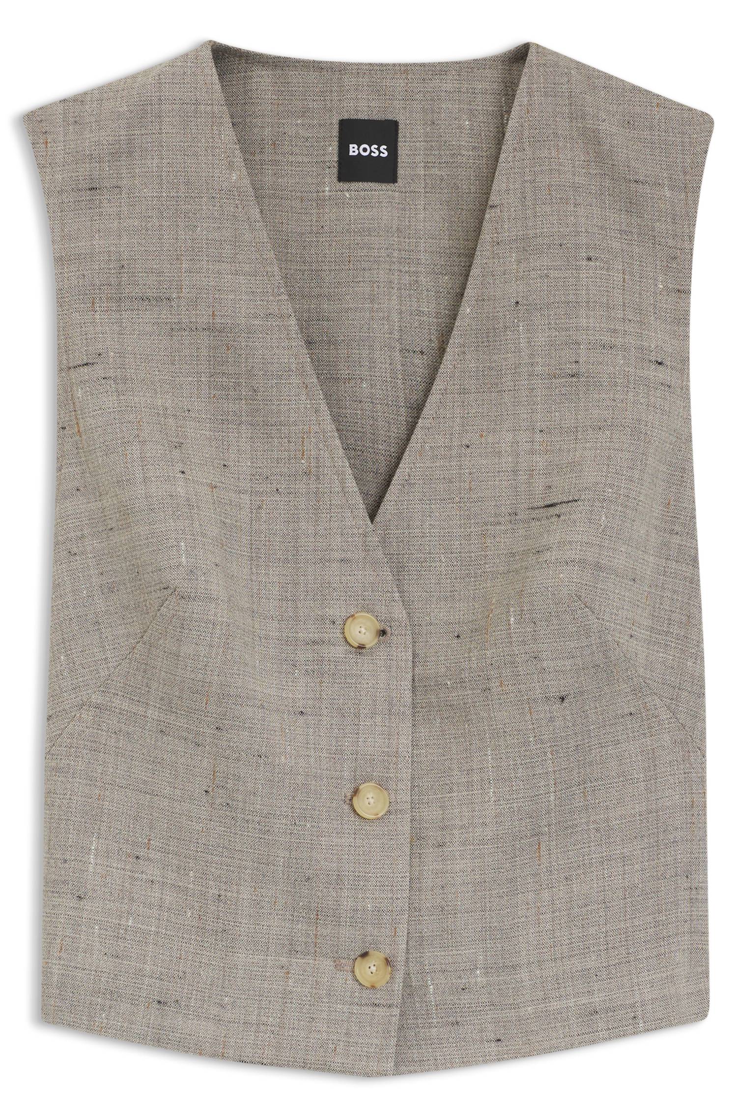 Boss Cropped waistcoat in a wool blend skjortor & blusar dam – bild 4