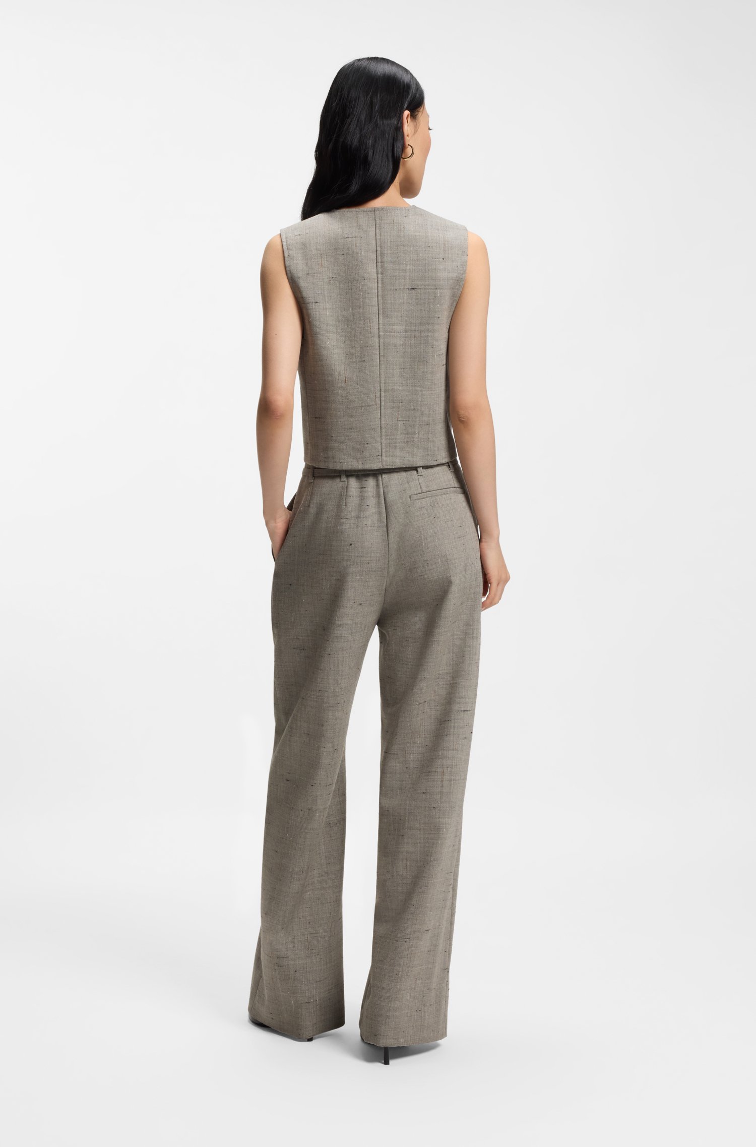 Boss Cropped waistcoat in a wool blend skjortor & blusar dam – bild 2