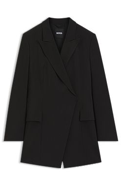 Longline slim-fit blazer with concealed closure