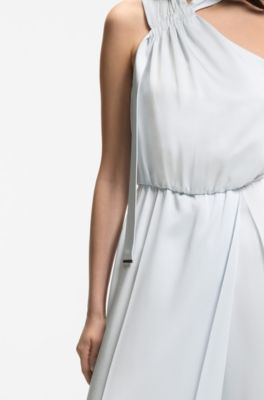 Tuta jumpsuit monospalla con parte anteriore effetto portafoglio, Celeste