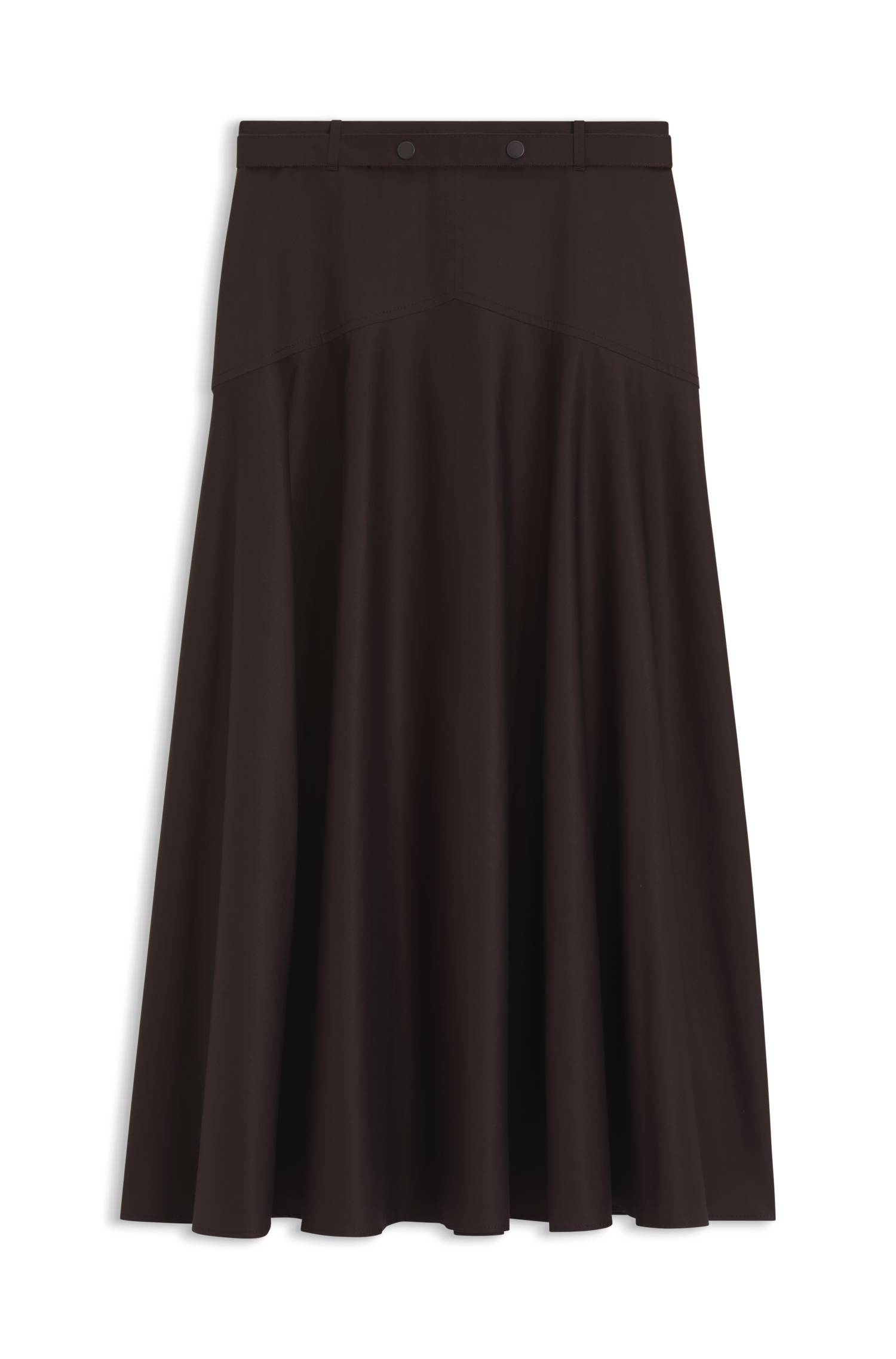Boss Belted A-line skirt in stretch cotton kjolar dam – bild 4