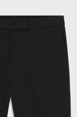 Slim-fit stretch trousers with side slits, Black