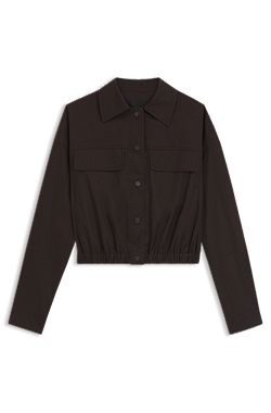 Modern-fit blazer in stretch cotton