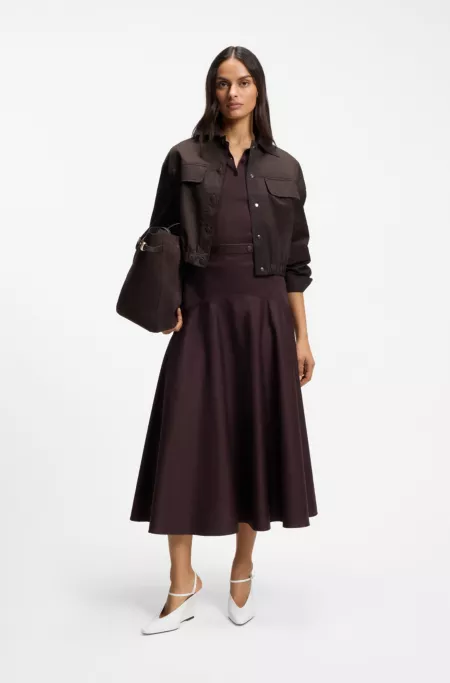 Modern-fit blazer in stretch cotton