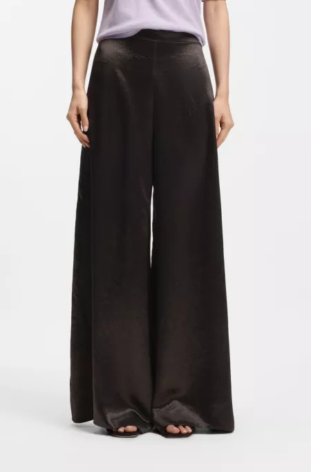 Relaxed-fit trousers in lustrous twill