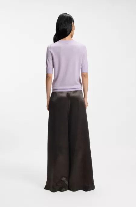 Relaxed-fit trousers in lustrous twill