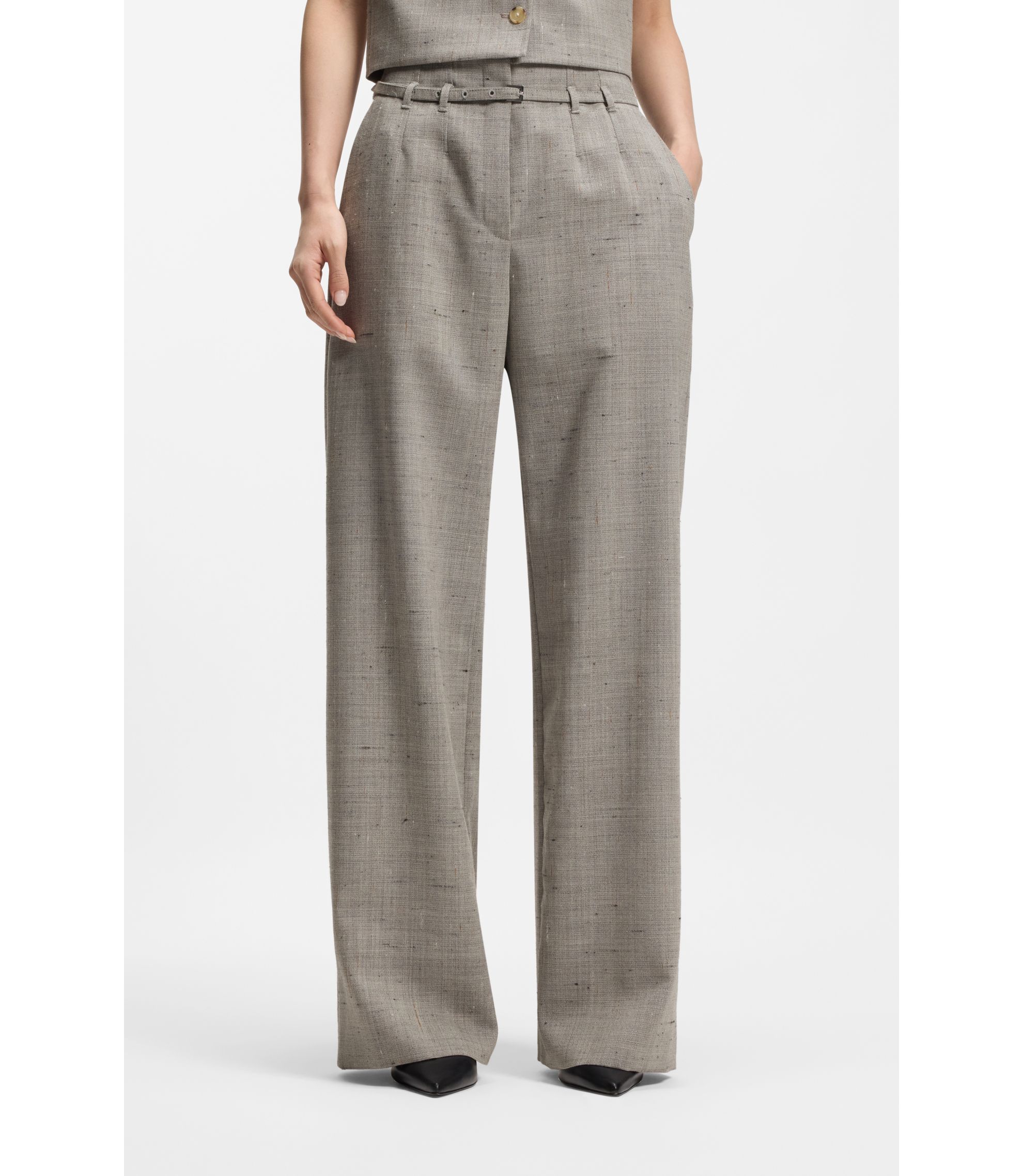 Regular-Fit Hose aus Woll-Mix