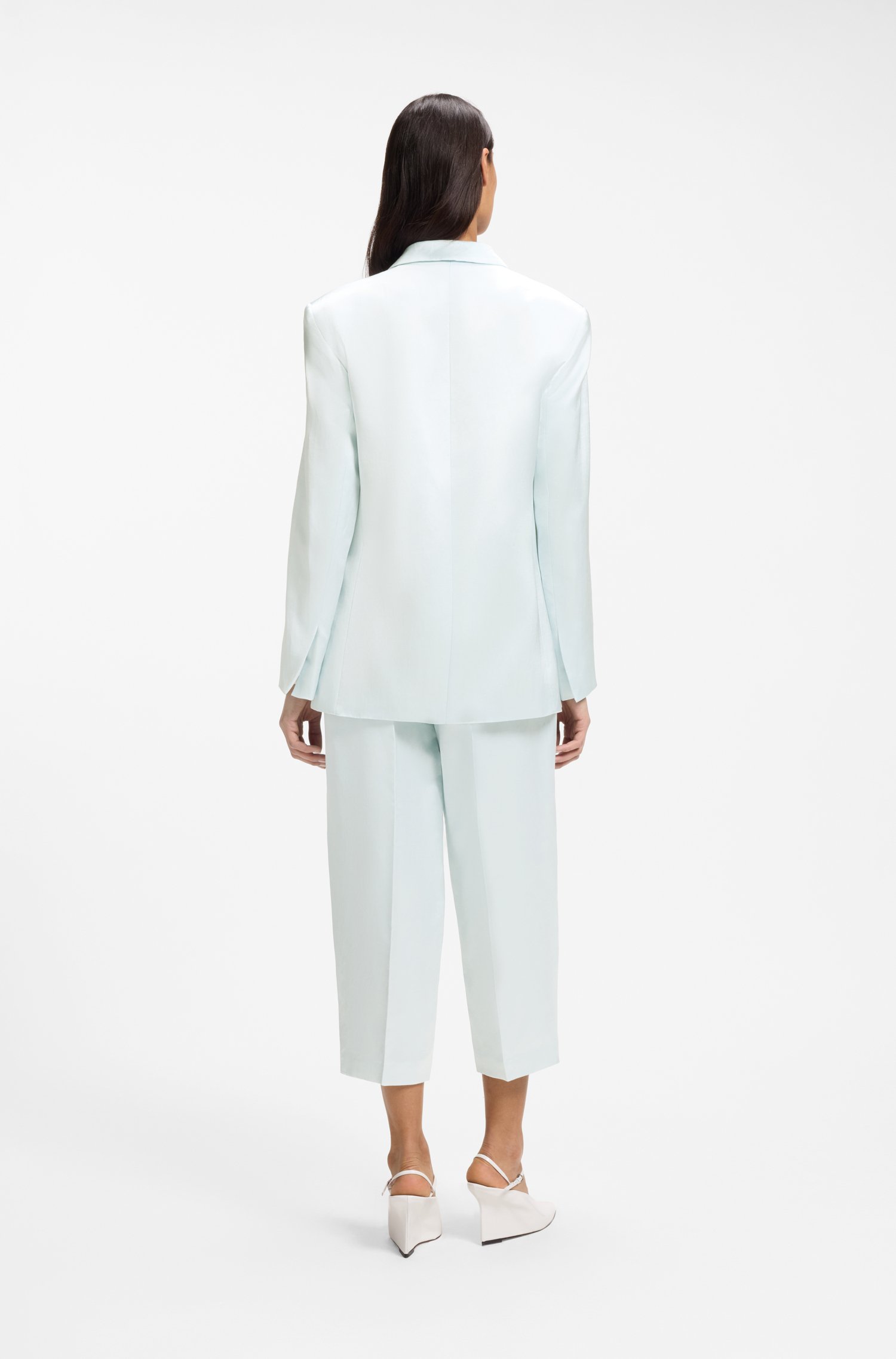 Boss Relaxed-fit blazer in sateen with concealed closure dam – bild 2