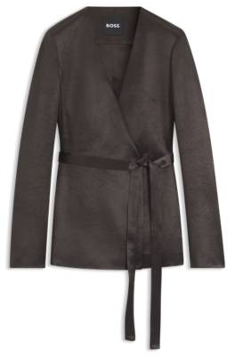Slim-fit blazer in lustrous twill 1