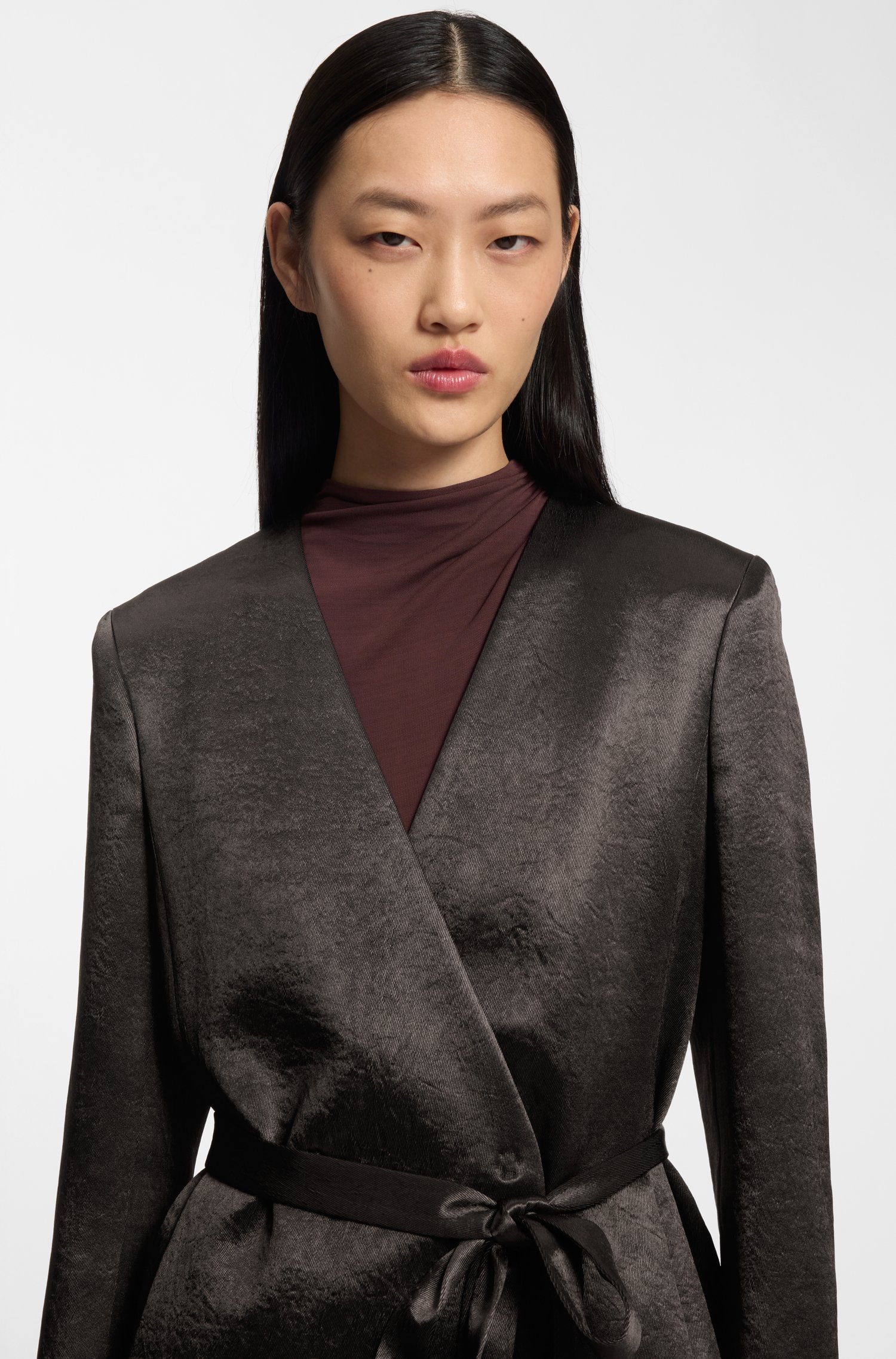 Boss Slim-fit blazer in lustrous twill dam – bild 3
