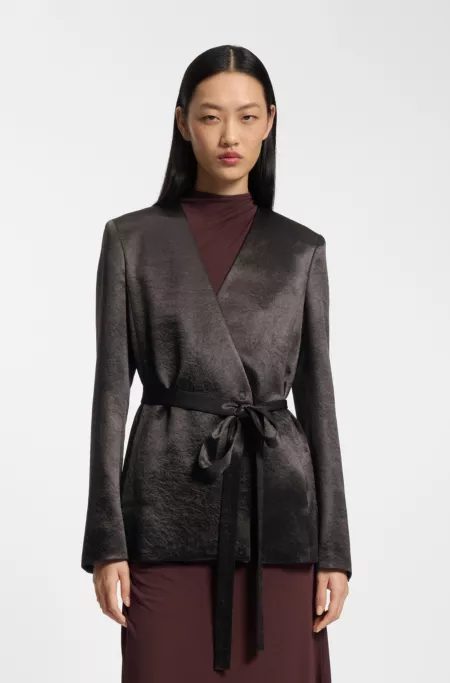 Slim-fit blazer in lustrous twill