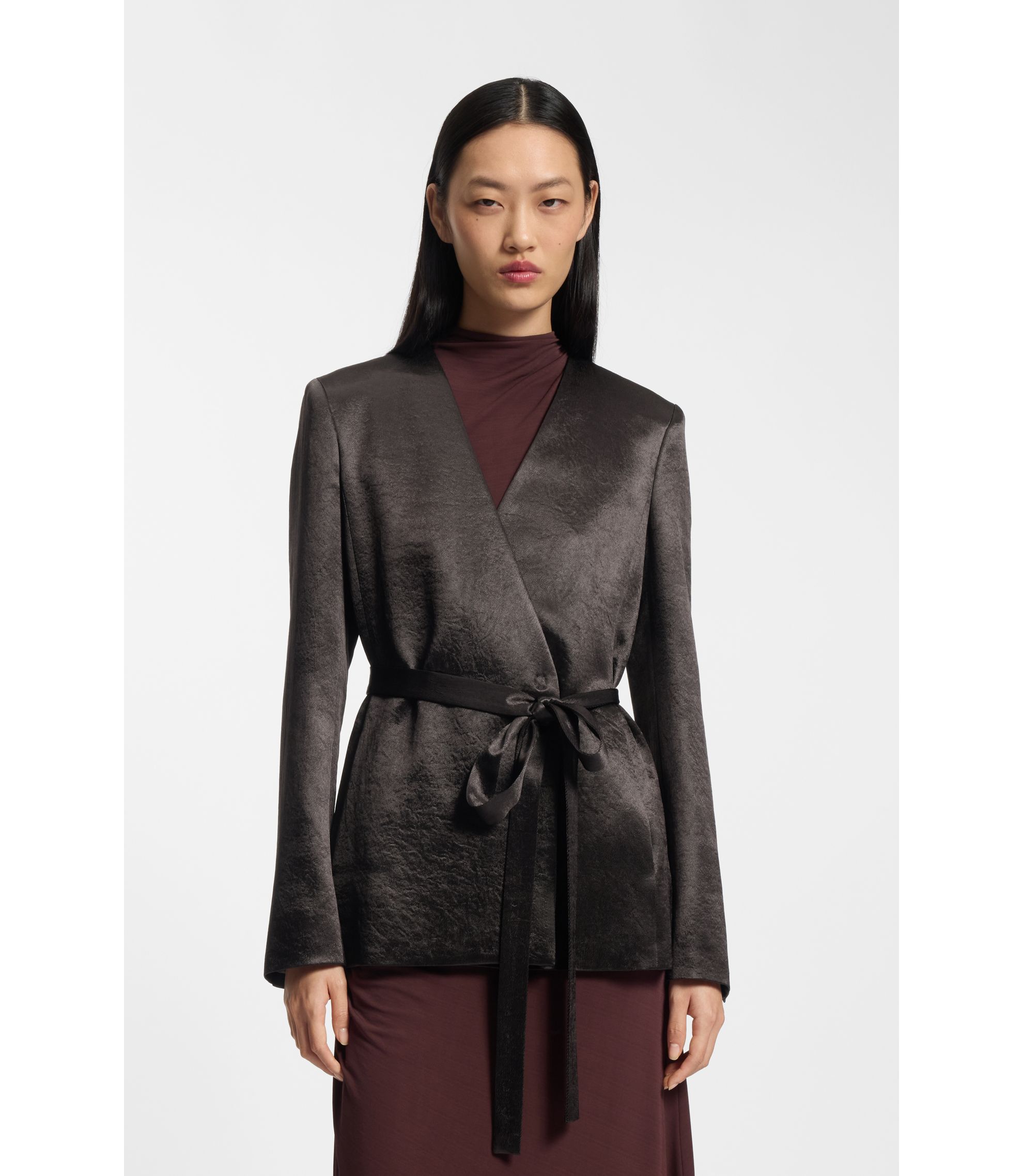 Slim-Fit Blazer aus schimmerndem Twill